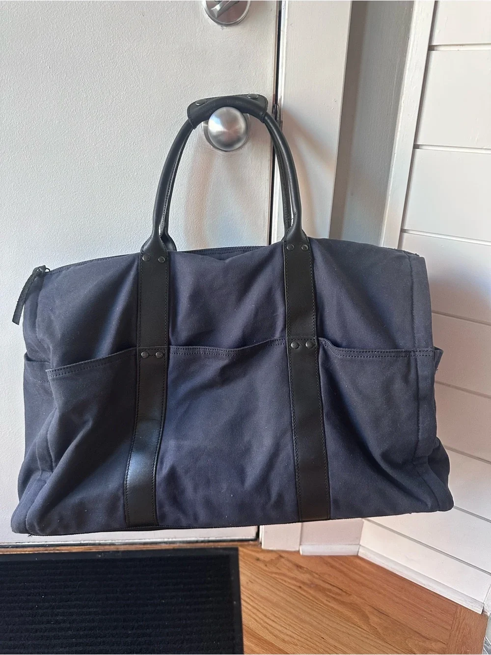 Navy Canvas Garment Duffel Bag